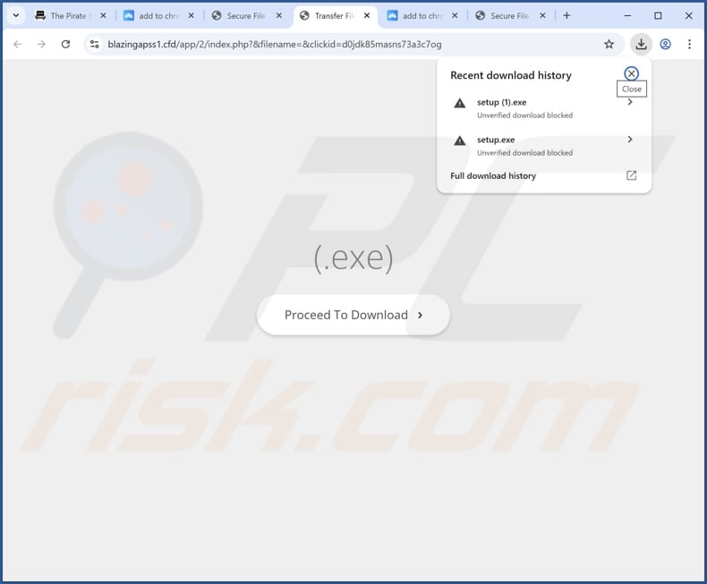 Blaze Browser Unwanted Application deceptive promoter