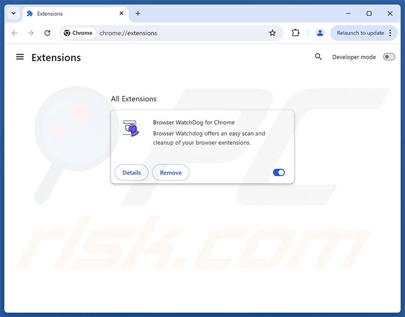 Removing unwanted extensions from Google Chrome step 2