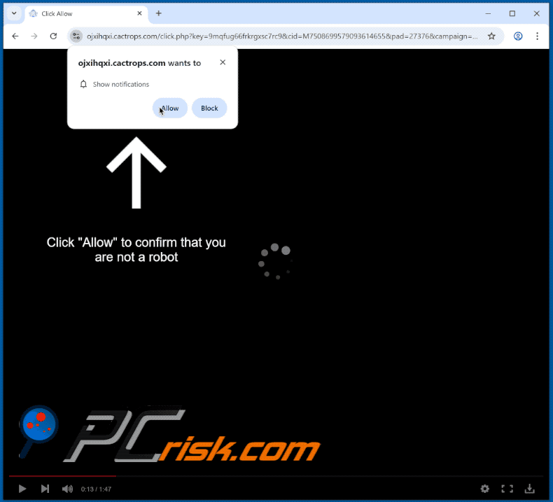 cactrops[.]com website appearance (GIF)