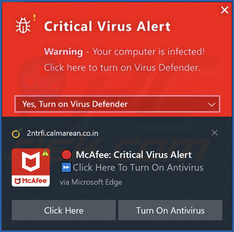 Ad delivered by the calmarean.co[.]in webpage