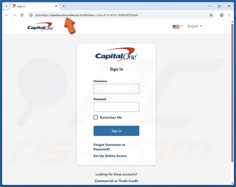 Capital One - Unlock Your Account Access scam email promoted phishing site