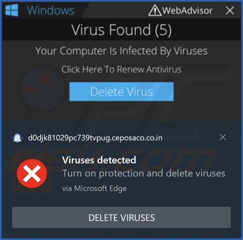 Ad delivered by the ceposaco.co[.]in webpage