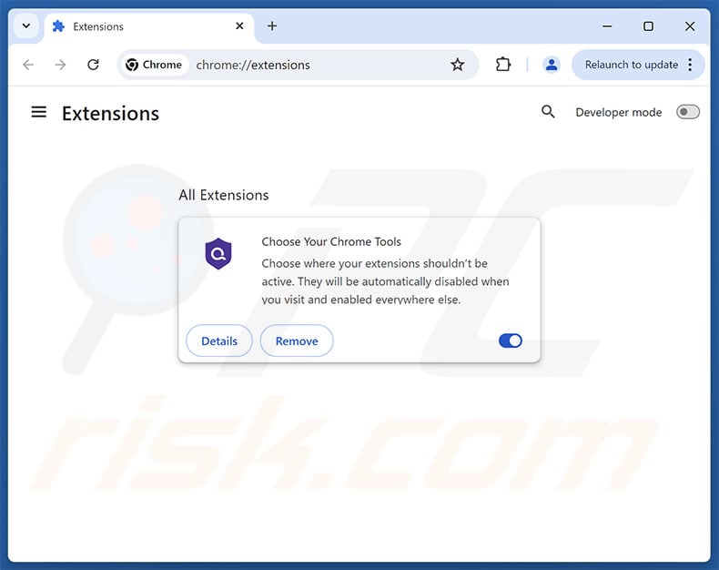 Removing unwanted extensions from Google Chrome step 2
