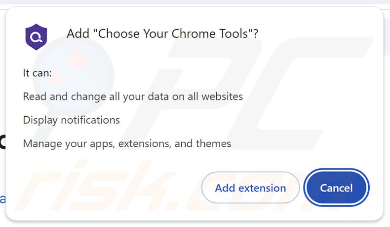 Permissions asked by Choose Your Chrome Tools