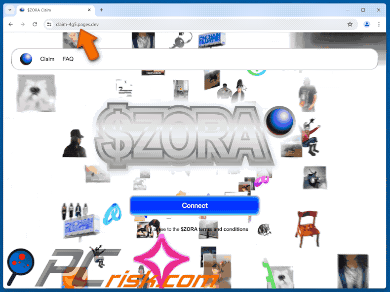 Appearance of Claim $ZORA scam