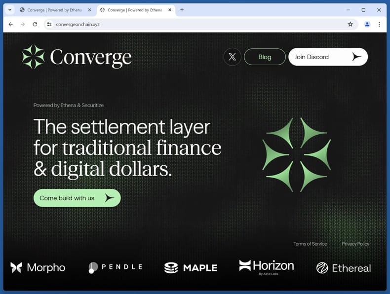 Converge Rewards Program Scam real site (convergeonchain.xyz)