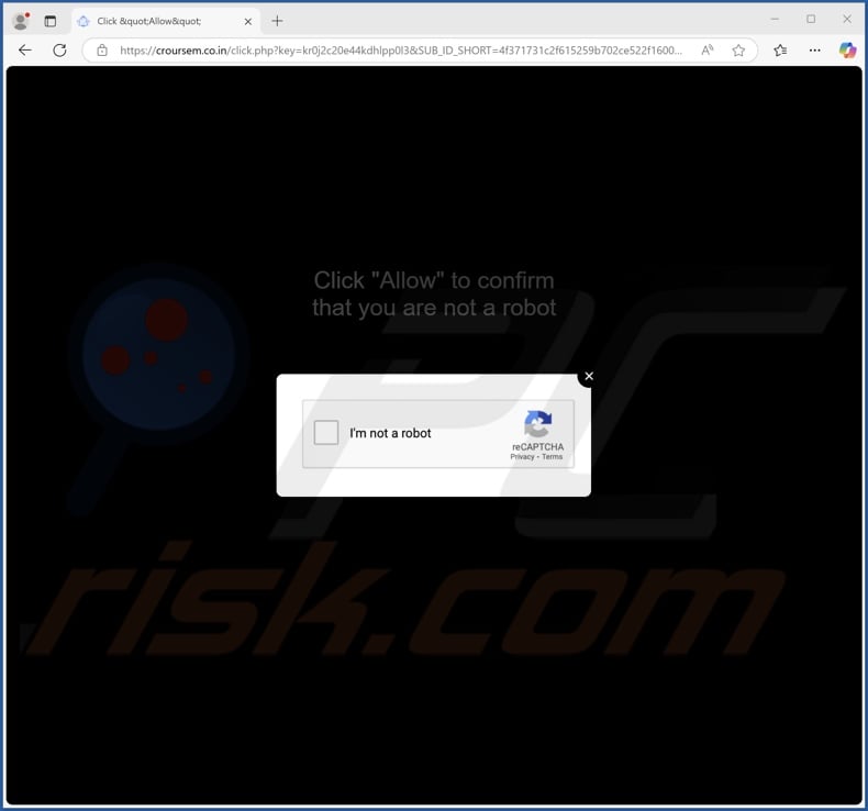 croursem.co[.]in pop-up redirects