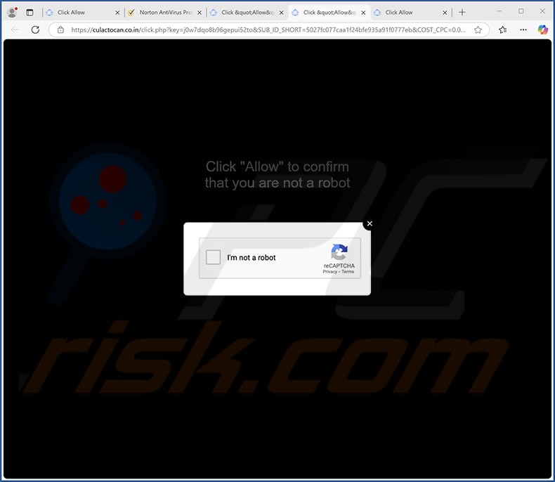 culactocan.co[.]in pop-up redirects