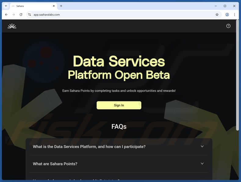 Earn Sahara Points scam