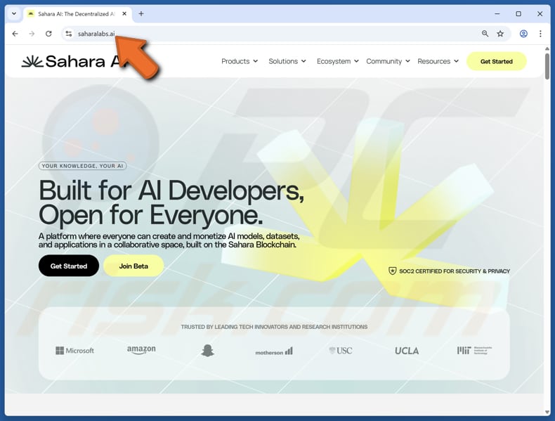 Earn Sahara Points Scam real website (saharalabs.ai)