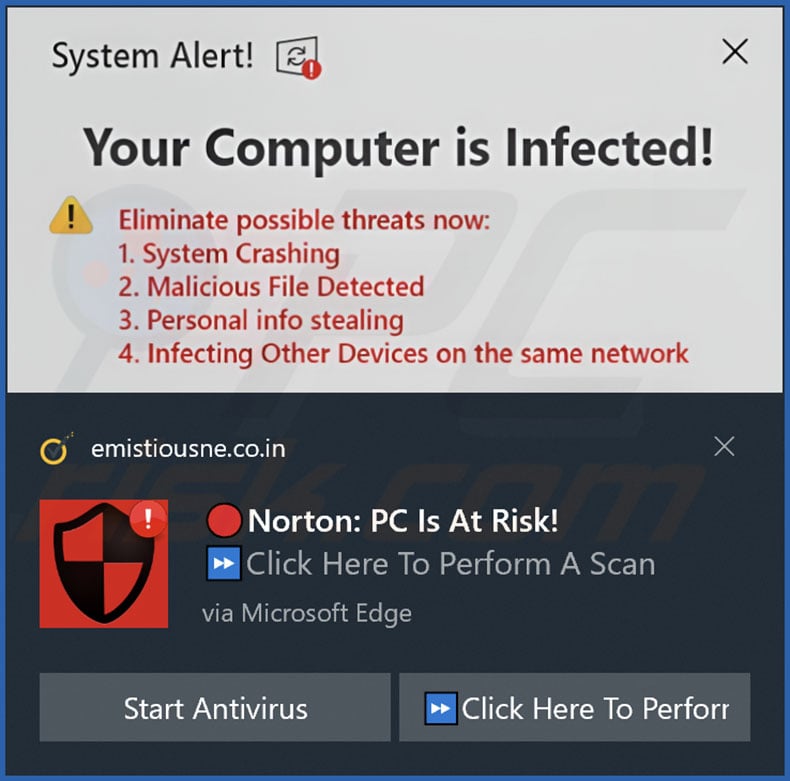 Ad delivered by the emistiousne.co[.]in webpage
