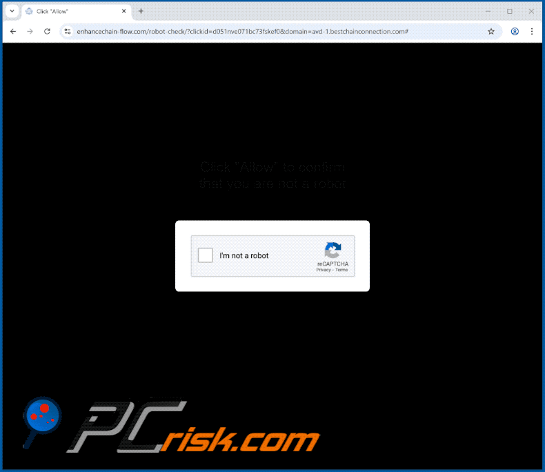 enhancechain-flow[.]com website appearance (GIF)