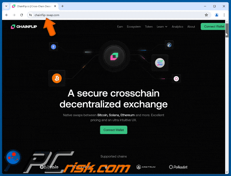 Appearance of Fake Chainflip Website scam