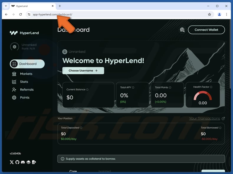 Fake HyperLend Website scam