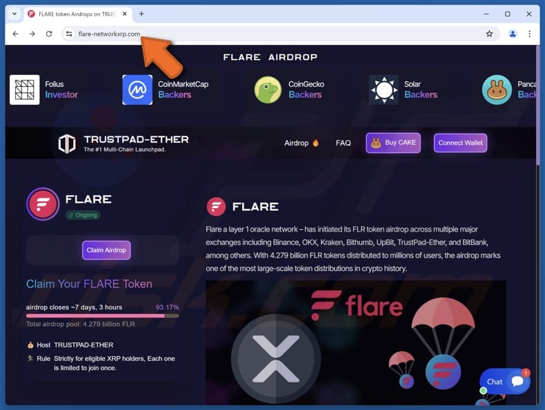 Flare Airdrop scam