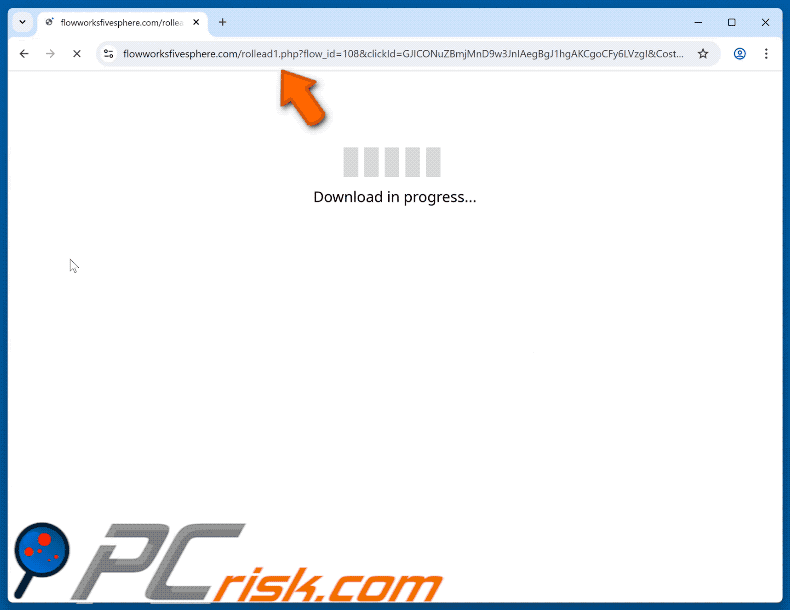 flowworksfivesphere[.]com website appearance (GIF)