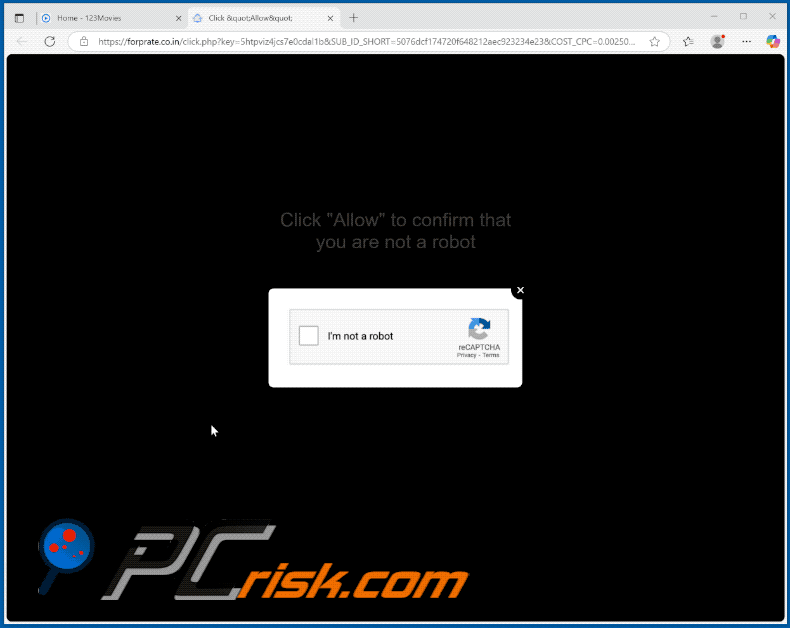 forprate.co[.]in website appearance (GIF)