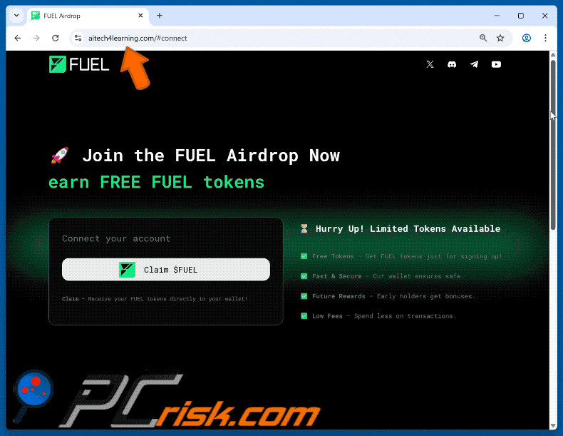 Appearance of FUEL Token Airdrop scam
