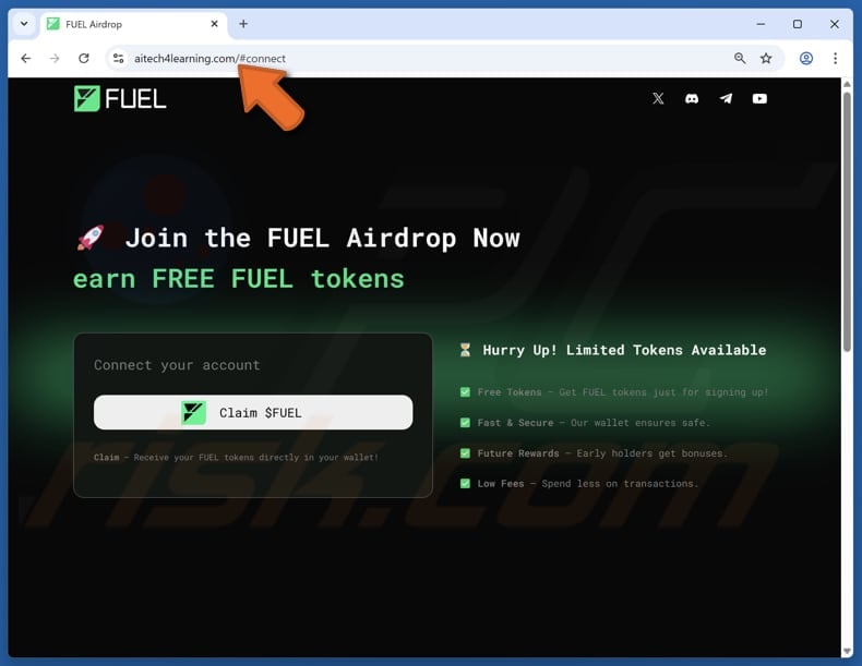 FUEL Token Airdrop scam