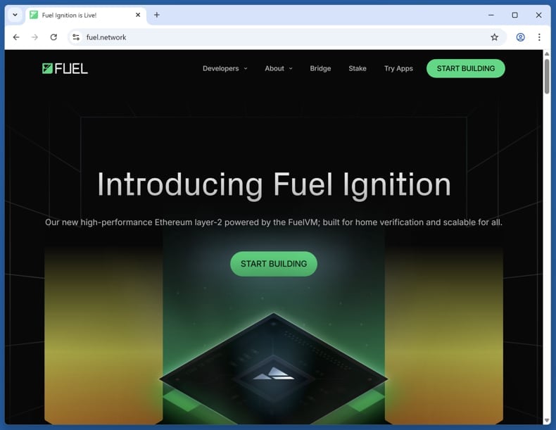 FUEL Token Airdrop Scam real website (fuel.network)