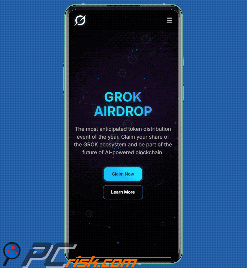 Appearance of GROK Airdrop scam