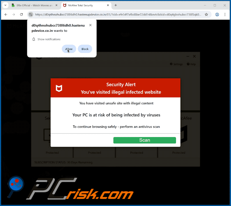 hastenupdevice.co[.]in website appearance (GIF)