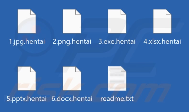 Files encrypted by HentaiLocker 2.0 ransomware (.hentai extension)