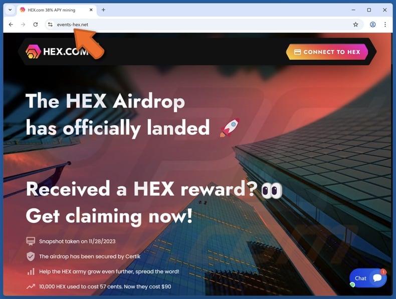 HEX Airdrop scam