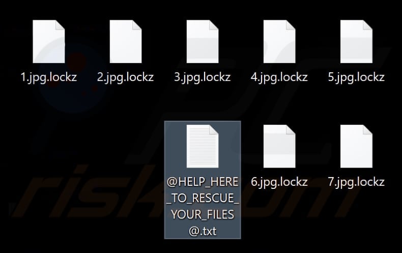 Files encrypted by LockZ ransomware (.lockz extension)