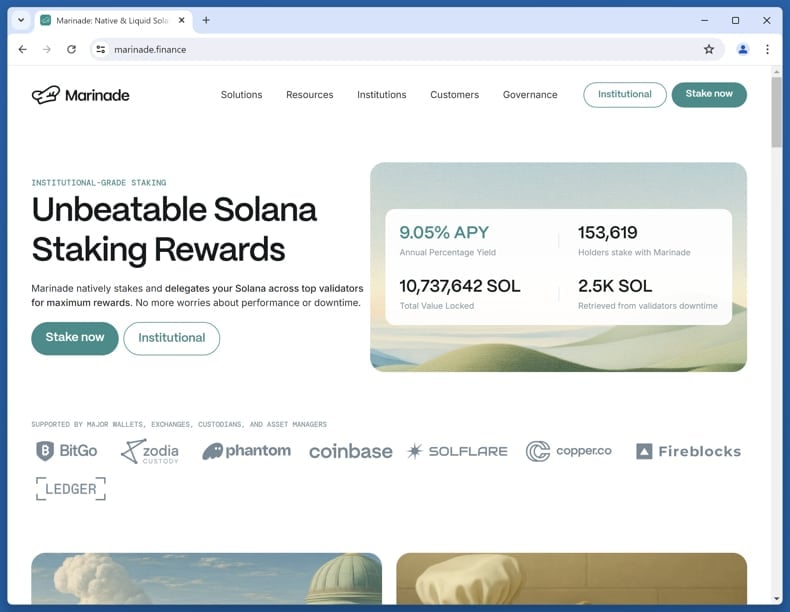Marinade staking boost scam real website (marinade.finance)