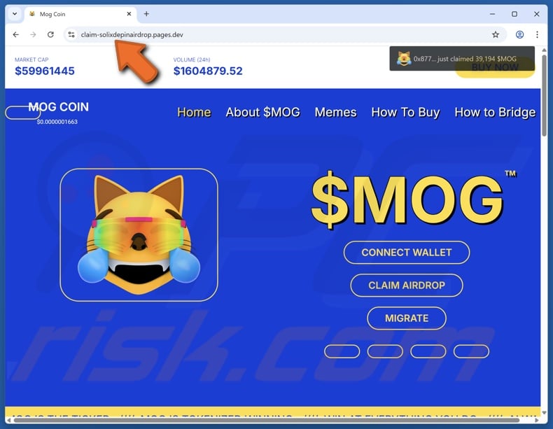 $MOG Coin Airdrop scam