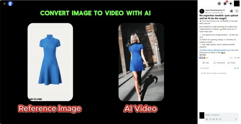 Spam post endorsing a fake AI platform spreading Noodlophile malware