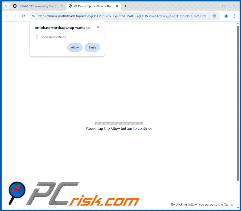 northrtbads[.]top website appearance (GIF)