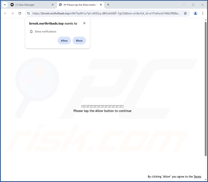 northrtbads[.]top pop-up redirects