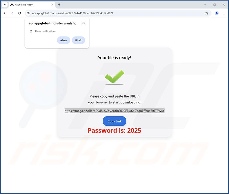 Website used to promote Nviqri Someq Utils PUA (appglobal[.]monster)