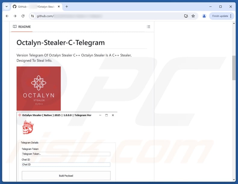 Octalyn malware endorsed on GitHub