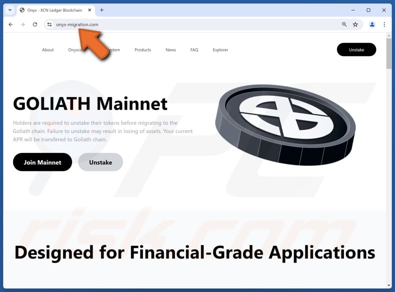 Onyx Goliath Staking scam