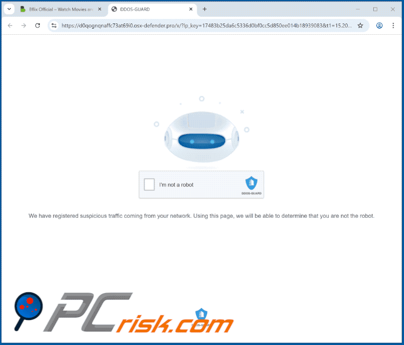 osx-defender[.]pro website appearance (GIF)
