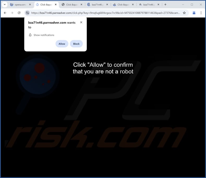 parreadver[.]com pop-up redirects