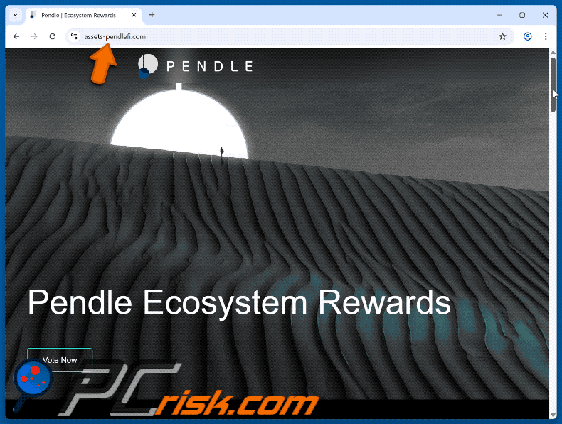 Appearance of Pendle Ecosystem Rewards scam (GIF)