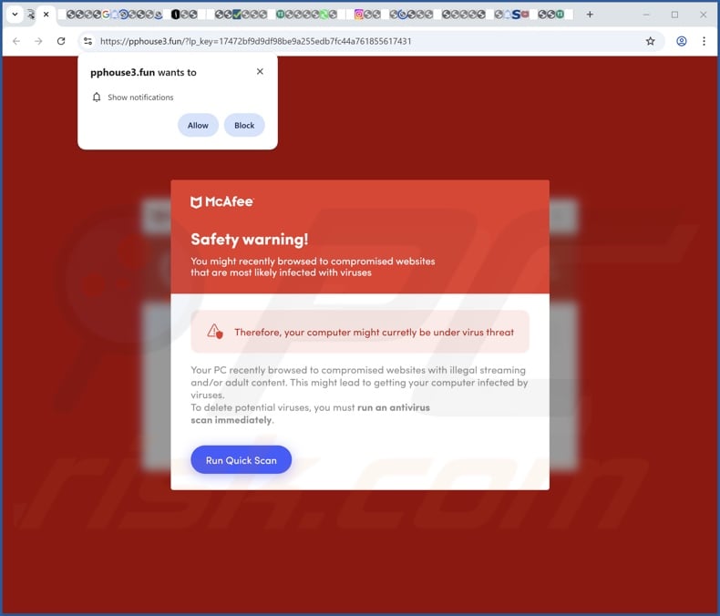 pphouse3[.]fun pop-up redirects