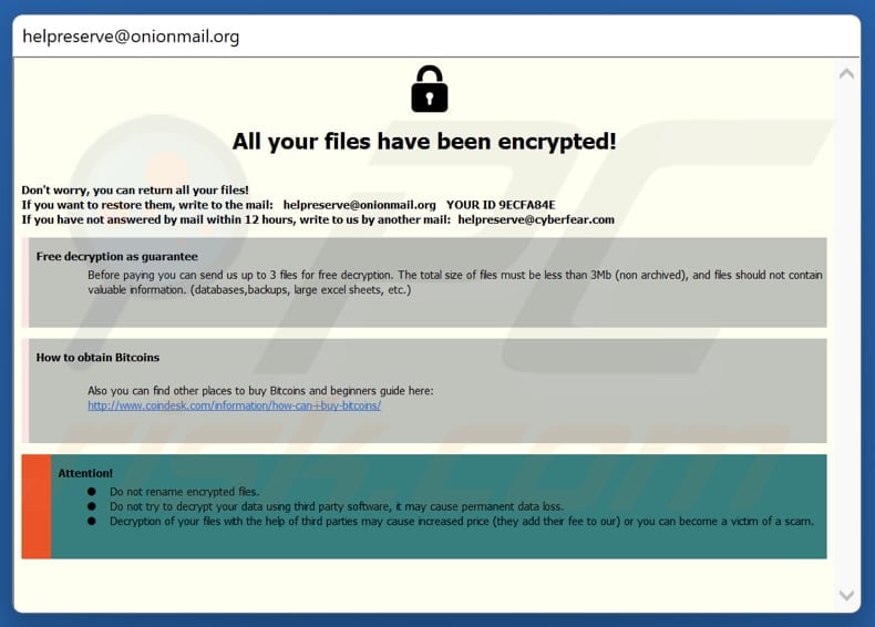 Pres ransomware ransom note