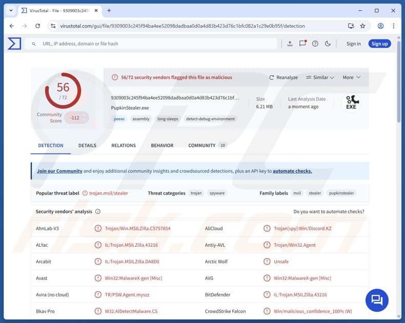 PupkinStealer malware
