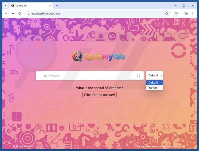 quizmytab.com browser hijacker