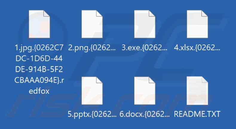 Files encrypted by RedFox ransomware (.redfox extension)