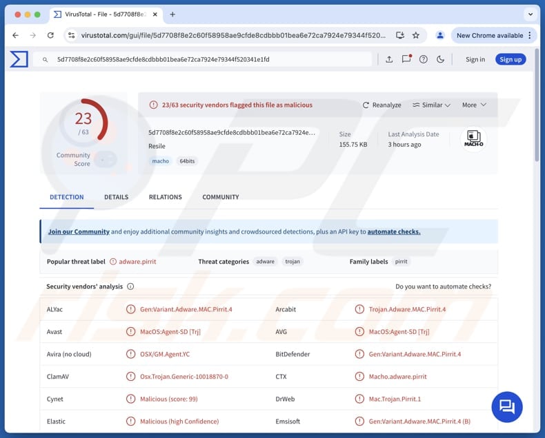Resile.app adware
