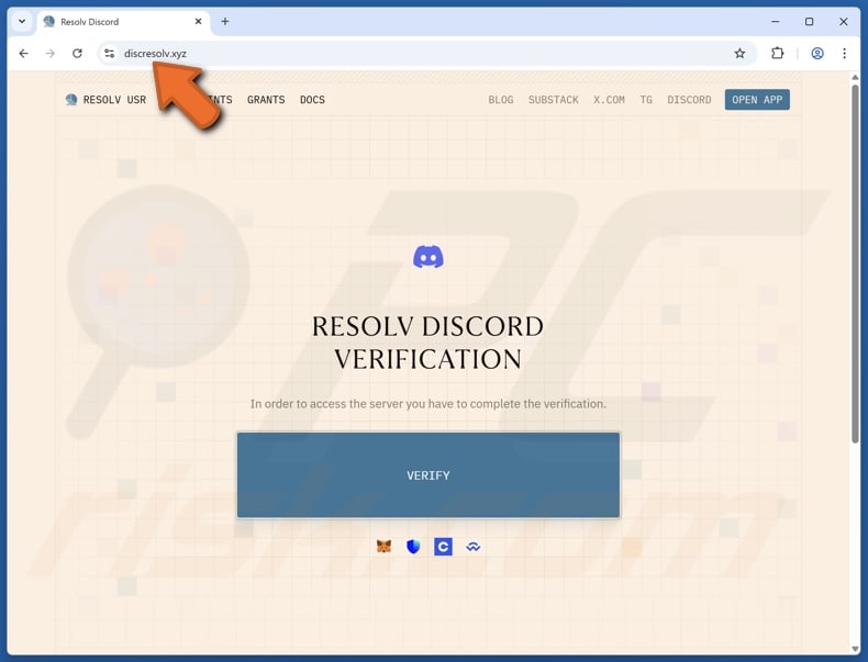 Resolv Discord Verification scam
