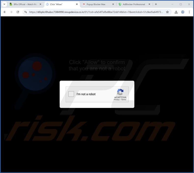 revupdevice.co[.]in pop-up redirects