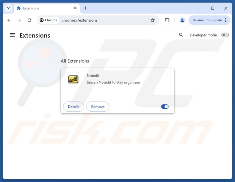 Removing search.noted-it.com related Google Chrome extensions