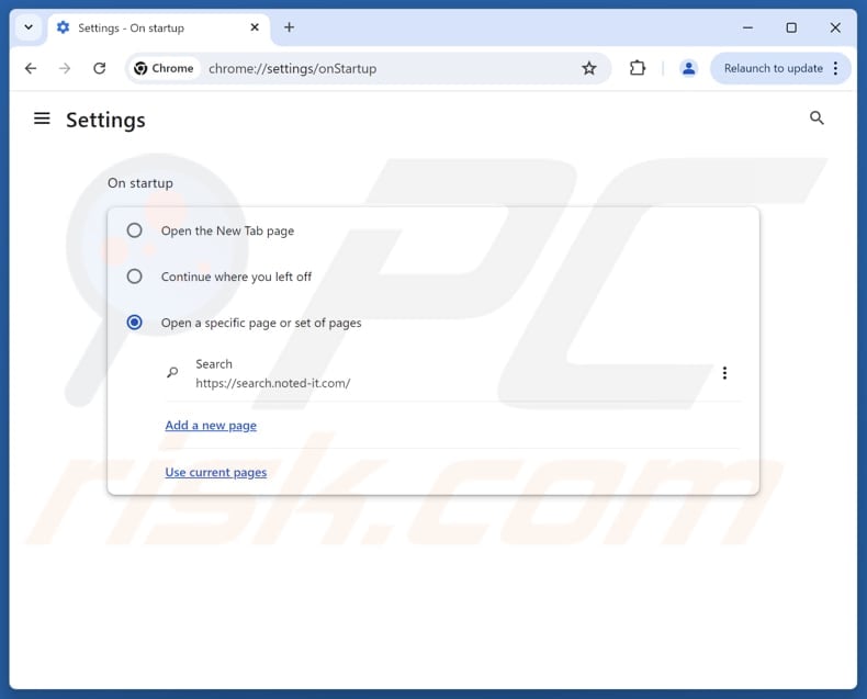 Removing search.noted-it.com from Google Chrome homepage